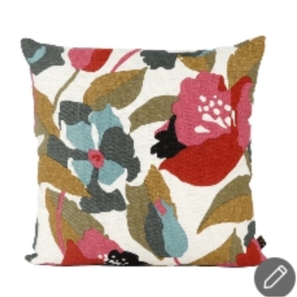 New HAOMY Comporta floral linen cotton pillow cover 2 set 18x18 pink blue green